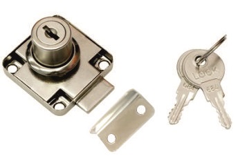 Замок мебельный MAXI Locks FL138-22P с планкой металлический ключ YZ Хром