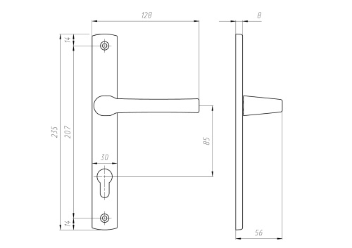 Нажимной гарнитур подпружиненный НГ-85.30.02 Белый RAL9016 фото 2
