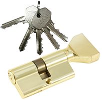 Цилиндровый механизм MAXI Locks NW60 английский ключ/вертушка PB Полированная латунь