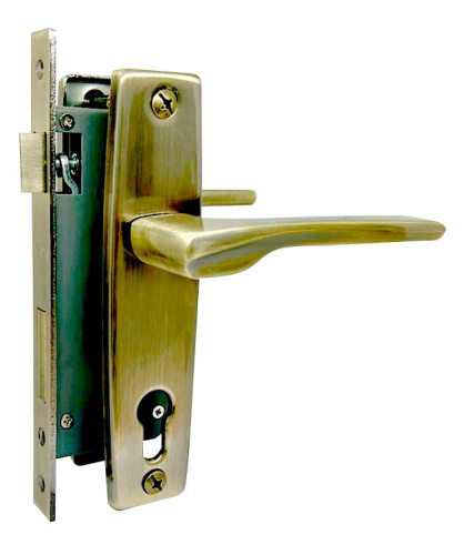 Замок врезной с ручками MAXI Locks LP27-80mm под 1330 AB Бронза
