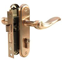 Замок врезной PLP 400 50*40 с ручками и личинкой AC Медь