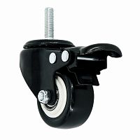 Колесо мебельное 4008 40мм с резьбой (10*30mm) и фиксатором