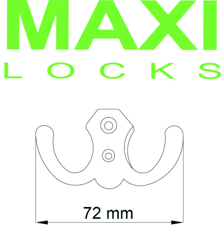 Крючок двойной Maxi Locks 58-S-24g PB Полированая латунь фото 2