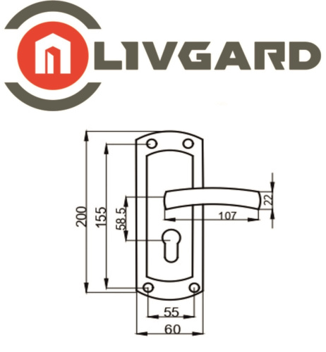 Ручка на планке LIVGARD LP23-58,5мм AC Медь фото 2
