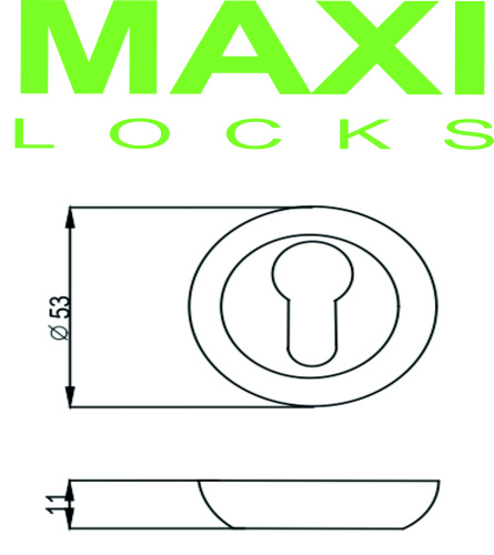Накладка под цилиндр MAXI Locks R1 SN/CP Матовый никель/Хром фото 2