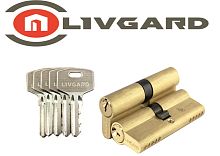 Цилиндровый механизм LIVGARD N60 англ.ключ-ключ SB Матовая латунь