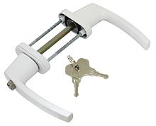 Ручка для пластиковых дверей 007 BHS 4 (FK01) с ключом двухсторонняя WW Белый