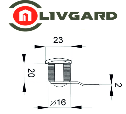 Замок почтовый LIVGARD CL503-20mm 2кл. изогнутый ригель фото 2