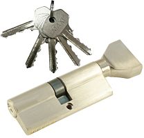 Цилиндровый механизм MAXI Locks NW80 английский ключ/вертушка SN Матовый никель