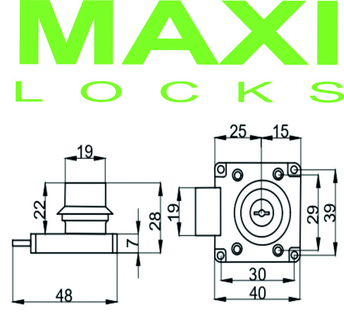 Замок мебельный MAXI Locks FL138-22P с планкой металлический ключ YZ Хром фото 2
