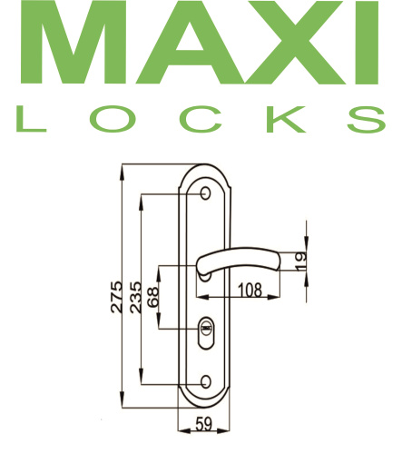 Ручка на планке для китайских дверей MAXI Locks M51-U-SN Матовый никель фото 2