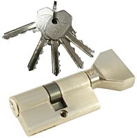 Цилиндровый механизм MAXI Locks NW60 английский ключ/вертушка SN Матовый никель