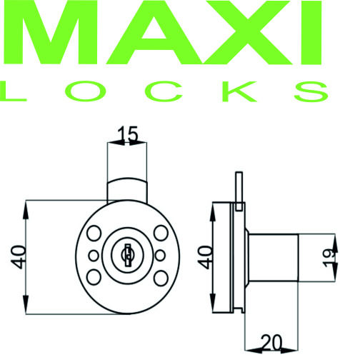 Замок мебельный MAXI Locks FL109 CP Хром фото 2