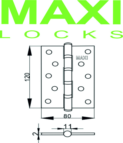 Петля Универсальная MAXI Locks 120mm без колпачка PB Полированная латунь фото 2