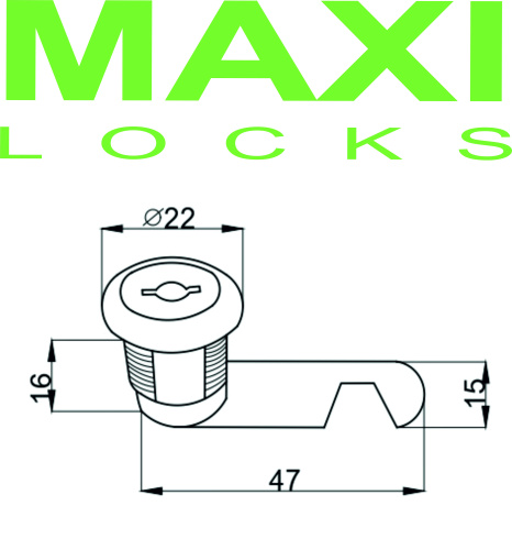 Замок почтовый MAXI Locks CL504-16 16мм 2кл. с крючком фото 2