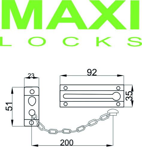 Дверная цепочка MAXI Locks DC-PB Полированная латунь фото 2