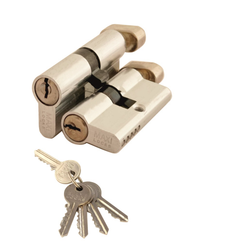 Цилиндровый механизм MAXI Locks ENW70 англ.ключ-вертушка CP Хром