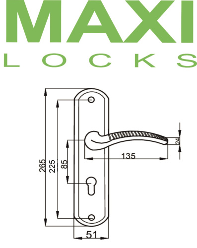 Ручка на планке MAXI Locks 510 XL-85mm CP Хром фото 2